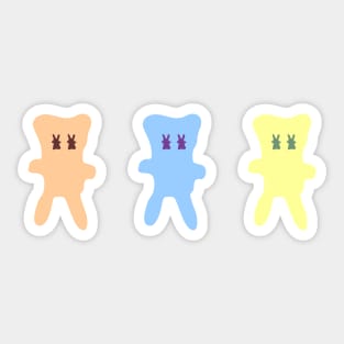 Three Friends with Bunny eyes Sticker